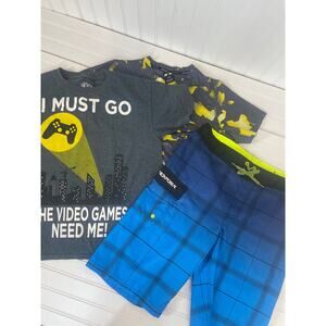 ZeroXposure Blue Shorts & Russel Crew Neck Short Sleeve Tee Bundle Size 14-16